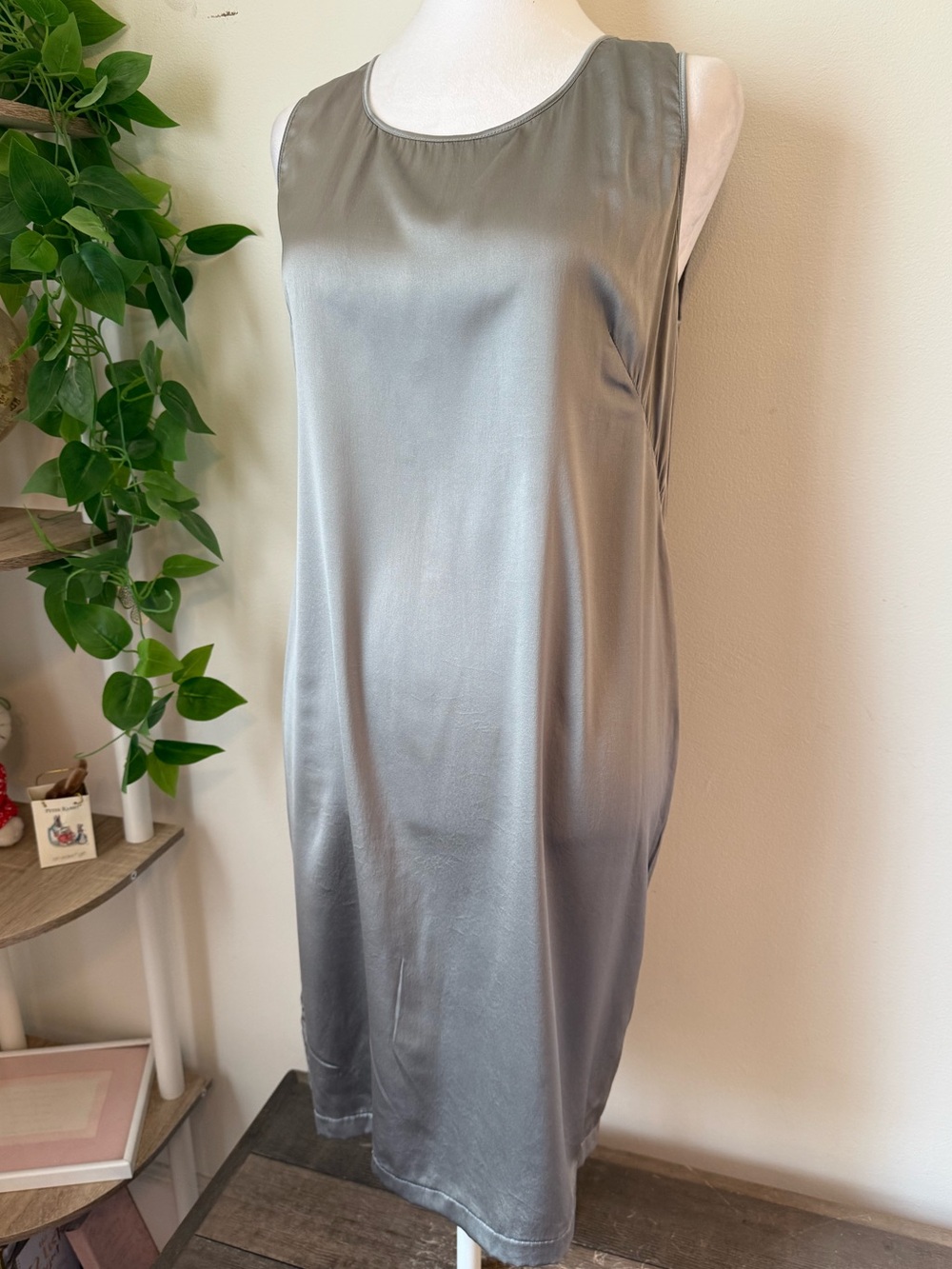 Silk Blend Sleeveless Slip Dress